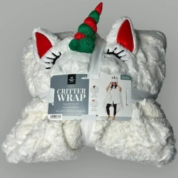 Members Mark Plush UNICORN Critter Wrap Throw Blanket Shawl - Picture 2 of 4